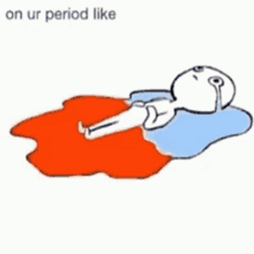 Animated Woman With Menstrual Period Image GIF