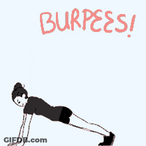 Animated Woman Working Out Burpee Exercise GIF
