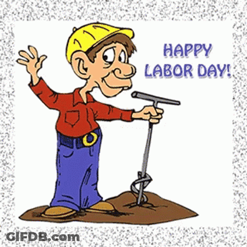 Animated Worker Good Morning Happy Labor Day GIF