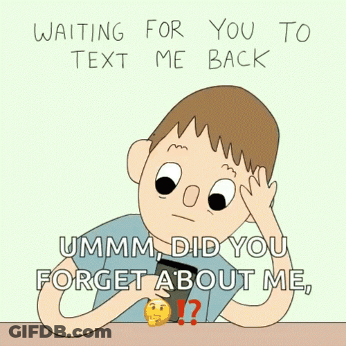 Animated Worried Man Waiting Text Message Reply GIF