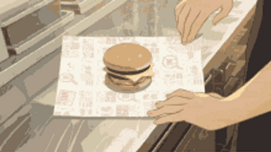 Animated Wrapping Mcdonalds Big Mac Burger GIF