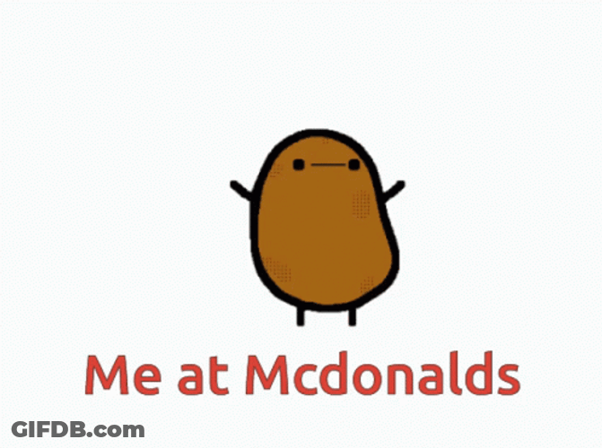 Animated Yahia Potato Dancing Me At Mcdonalds Meme GIF