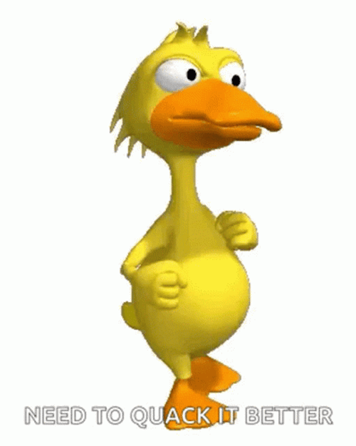 Animated Yellow Duck Waddle With Hands Closed GIF