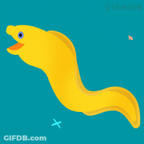 Animated Yellow Eel Moving GIF