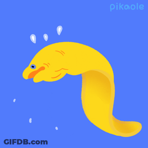 Animated Yellow Eel Shaking GIF