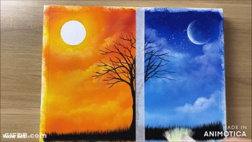 Animatica Painting Of Sun And Tree GIF