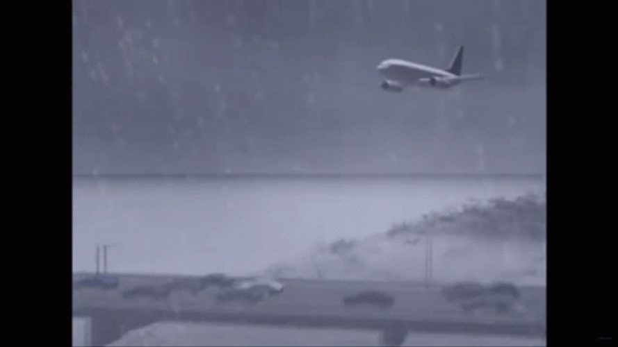 Animation Heavy Snow Plane Crash GIF