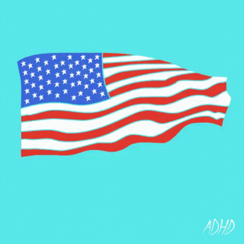 Animation Of American Flag Waving GIF