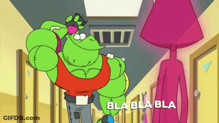 Animation Of Green Guy Saying Blah GIF
