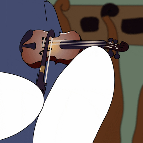 Animation Performing Worlds Smallest Violin GIF