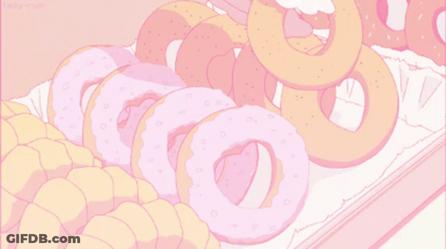 Anime Aesthetic Refilling Donut Tray GIF