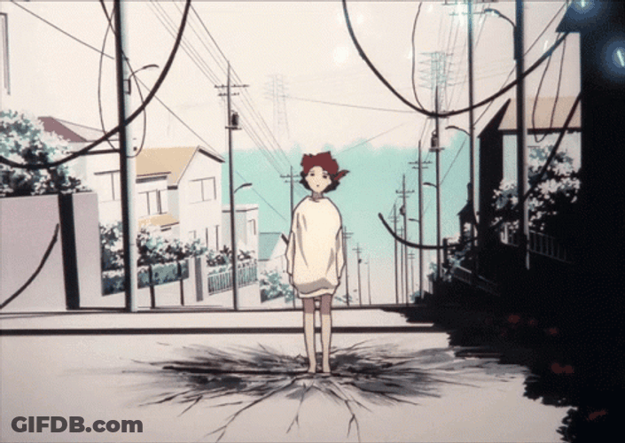 Anime Aesthetic Serial Experiments Lain Falling Power Lines GIF
