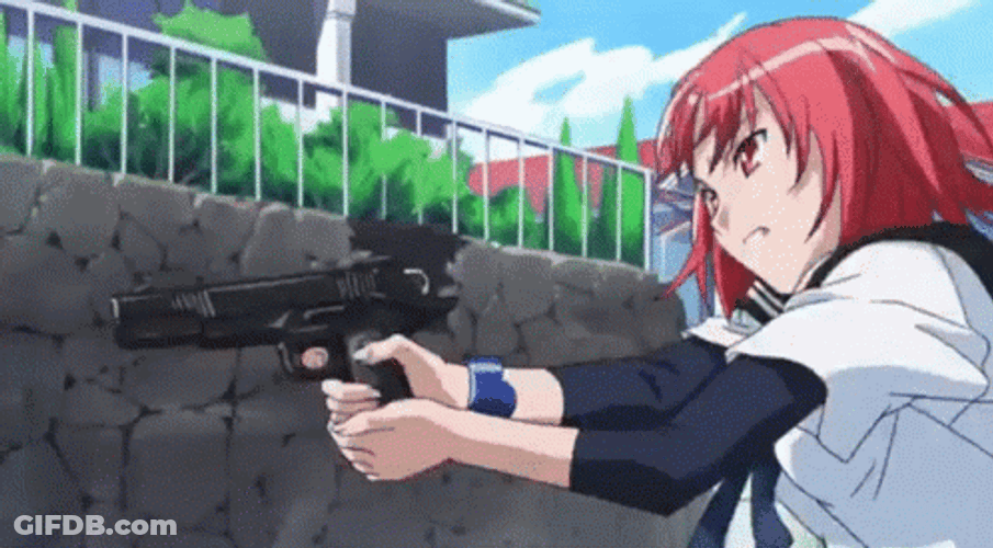Anime Akane Mishima Shooting Gun GIF