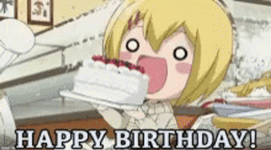 Anime Ate Birthday Cake GIF