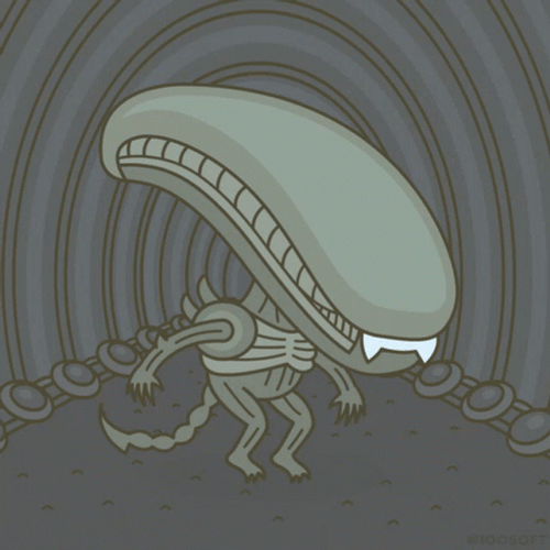 Anime Baby Xenomorph GIF