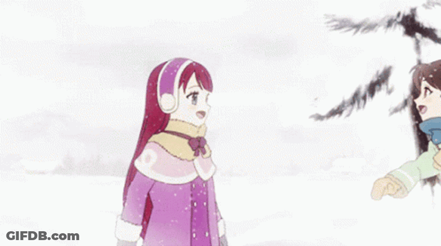 Anime Best Friends Friends Playing In Snow GIF