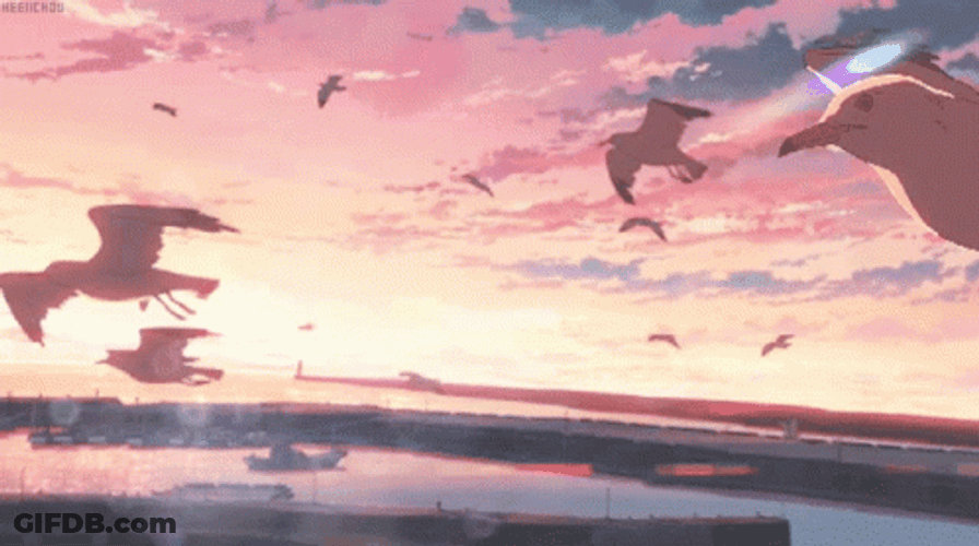 Anime Bird Flying GIF
