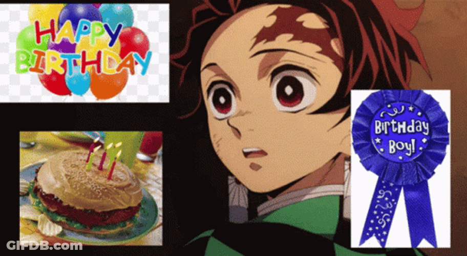 Anime Birthday Boy Tanjiro Kamado GIF