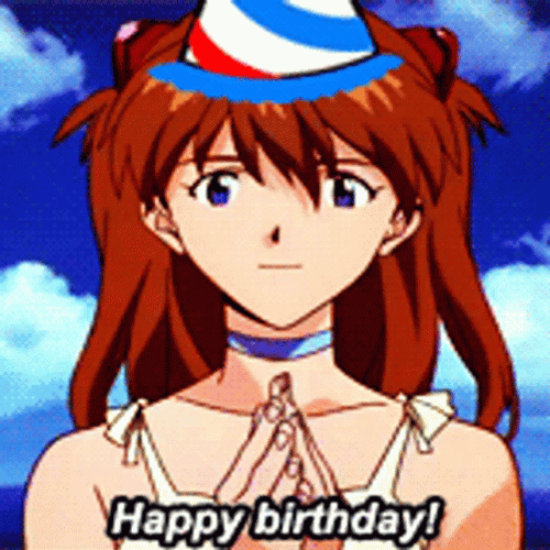 Anime Birthday Neon Genesis Evangelion Asuka GIF
