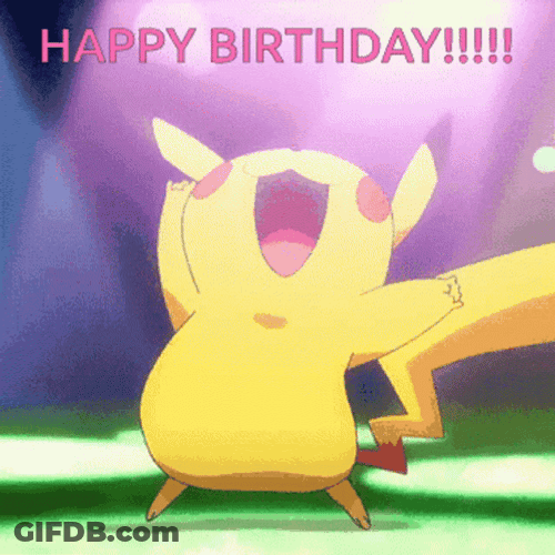 Anime Birthday Pokemon Pikachu Headbang GIF