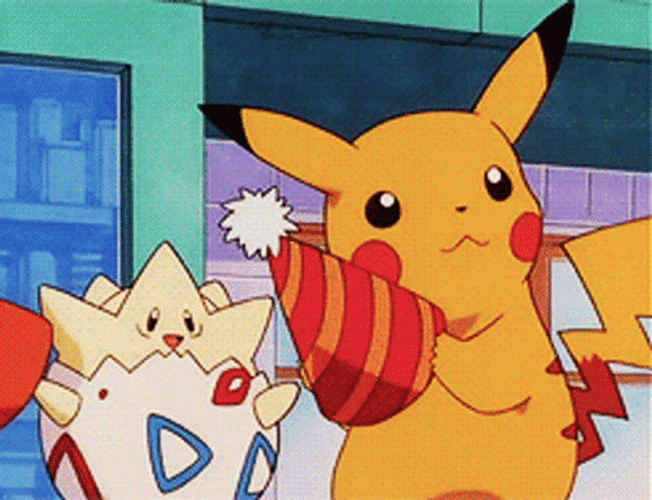 Anime Birthday Pokemon Pikachu Togepi GIF
