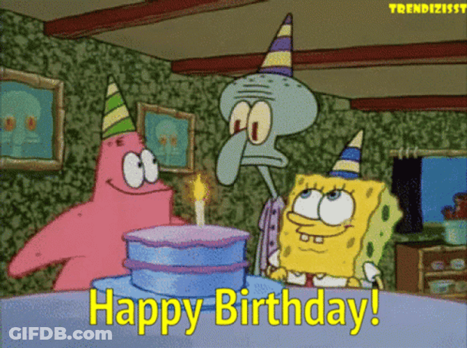 Anime Birthday SpongeBob Characters GIF