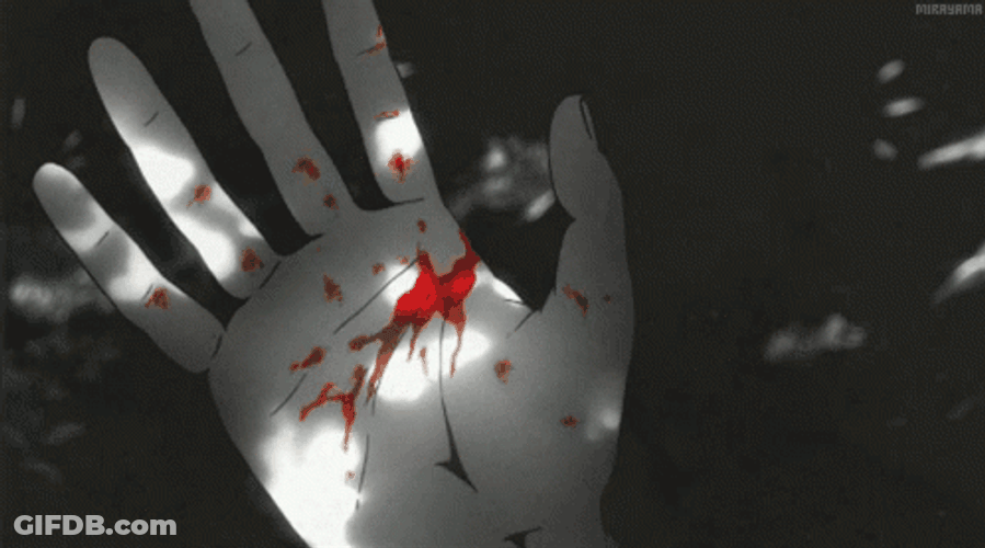 Anime Blood On Hand GIF