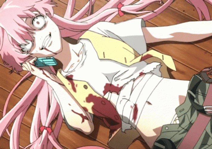 Anime Blood Yuno Gasai Future Diary GIF