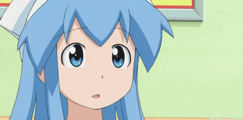 Anime Blush Smile Ika Musume GIF