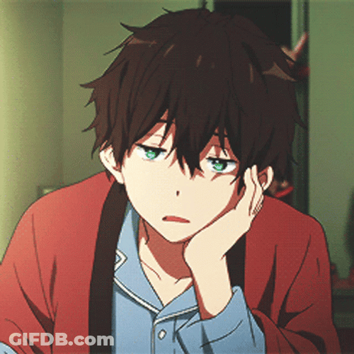 Anime Boy Blinking Stare GIF