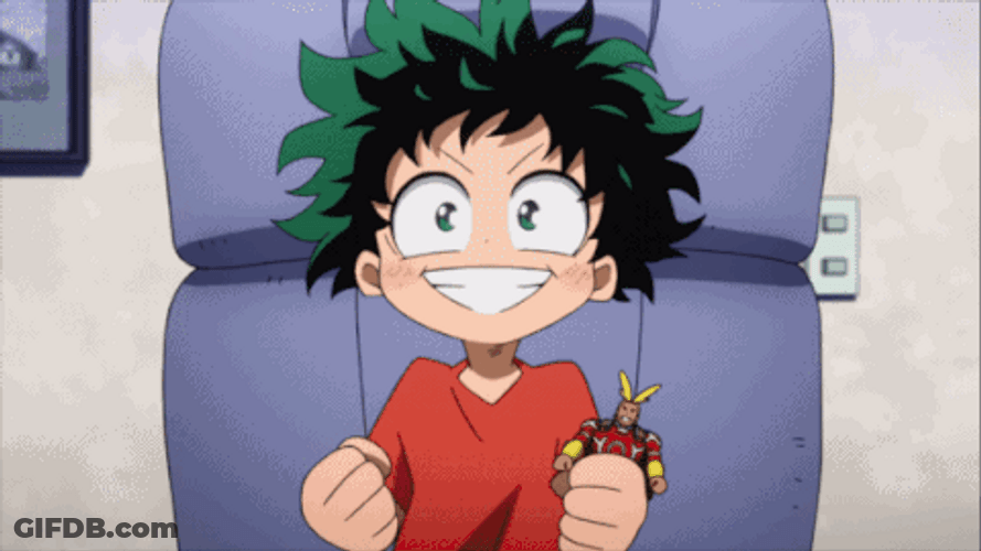 Anime Boy Excitedly Waiting With Toy GIF