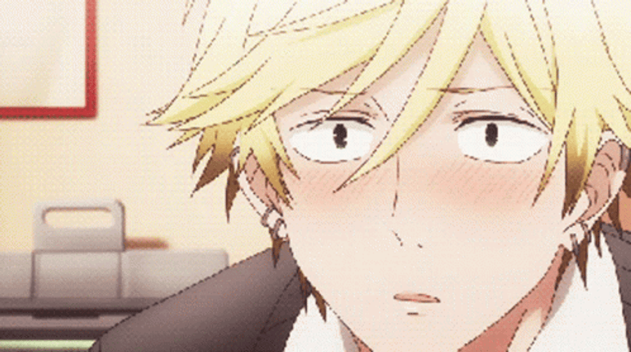 Anime Boy Shy Stare GIF