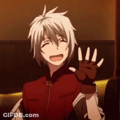 Anime Boy Waving Hello GIF