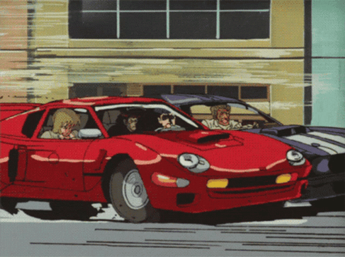Anime Car Crash Accident GIF