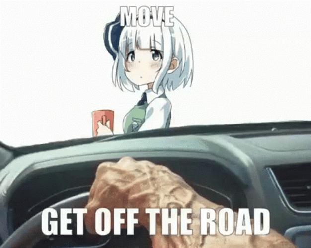 Anime Car Get Off The Road GIF