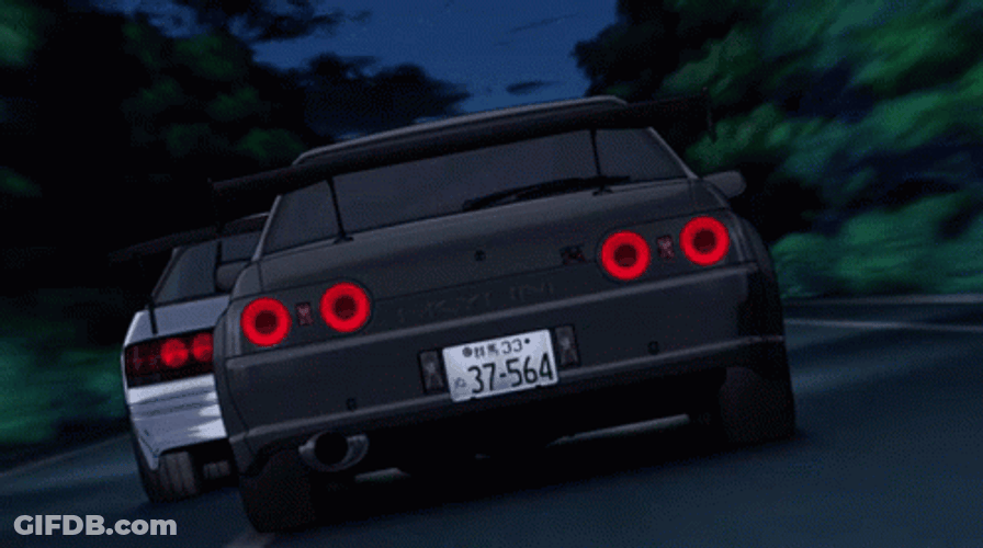 Anime Car Overtake GIF