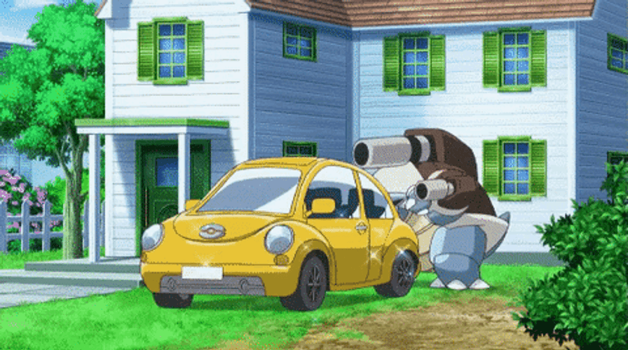 Anime Car Owned By Happy Mega Evolution Pokemon GIF