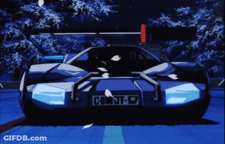 Anime Car Turning On GIF