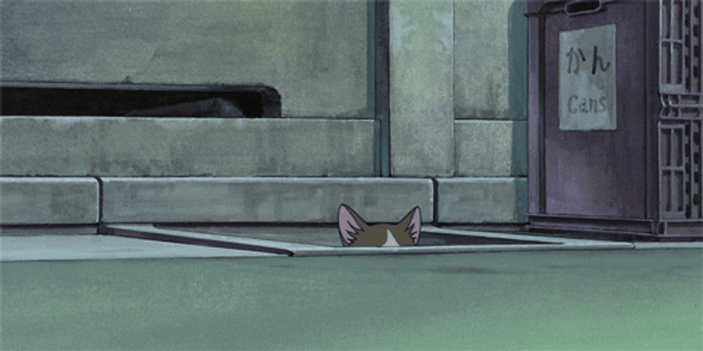 Anime Cat Returns Cat Sneaking Out GIF