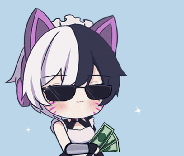 Anime Catgirl Throwing Money Meme GIF