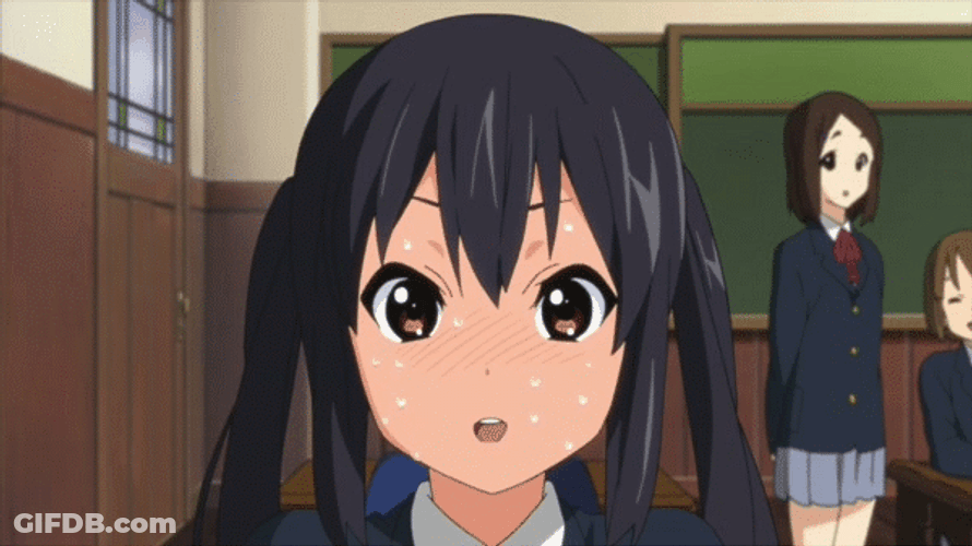 Anime Character Azusa Nakano Sweating GIF