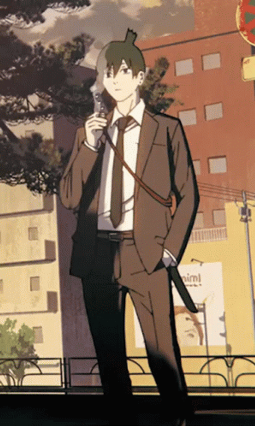 Anime Character Chainsaw Man Smoking GIF