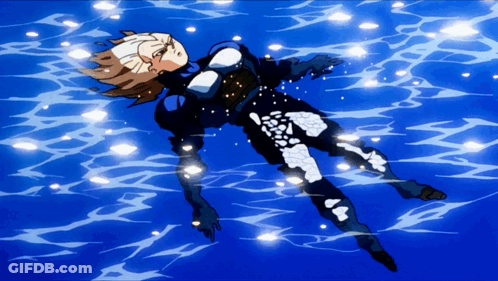 Anime Character Floating In Water GIF