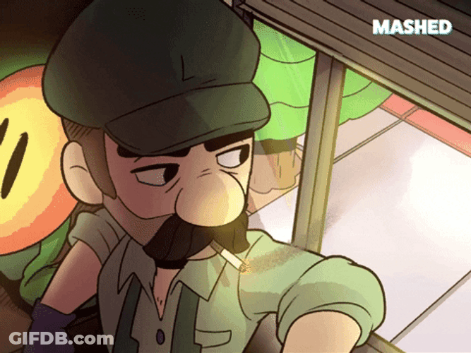 Anime Character Luigi Smoking GIF