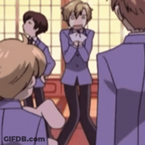 Anime Character Making Funny Face In Group GIF