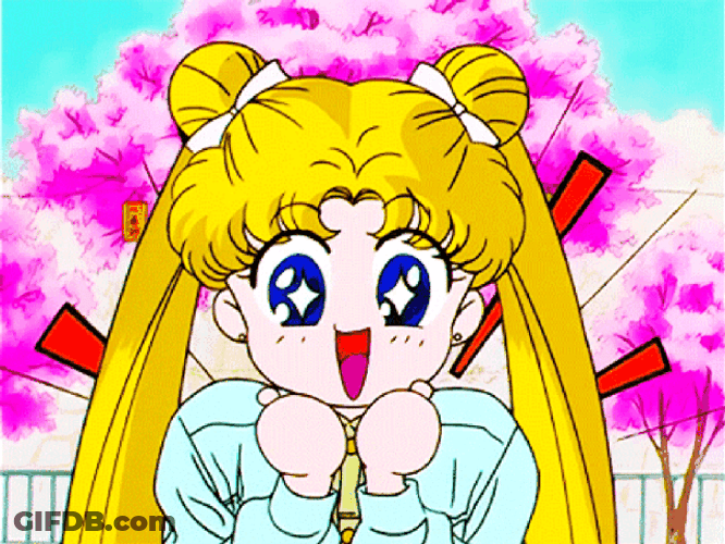 Anime Character Sailor Moon Excitedly Thinking To Herself GIF