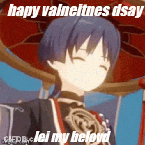 Anime Character Saying Happy Valentines Day GIF
