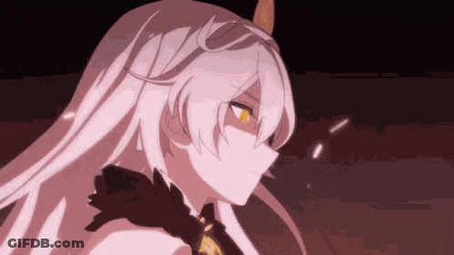 Anime Character With Long White Hair Close Up GIF