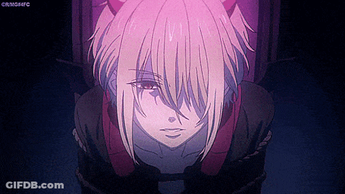 Anime Character With Purple Hair And Horns GIF