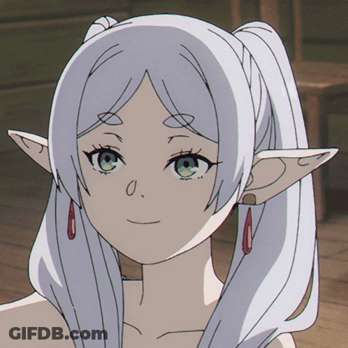 Anime Character With White Hair And Elf Ears GIF